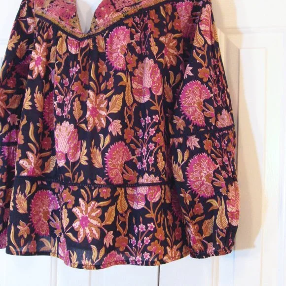 Rachel Zoe | Embroidered Floral Printed Blouse Top - Picture 5 of 11